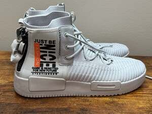 Xidiso Just Be Nice Men's Gray High Top Fashion Sneakers Double Zip Size 11/45